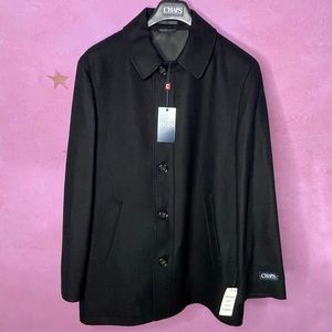 Chaps Ralph Lauren Black Wool Blend Button ZipClose Peacoat Men's Size 42 Reg